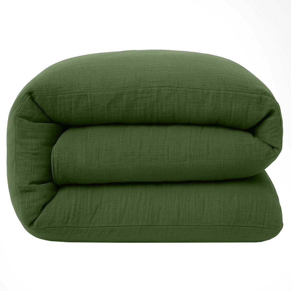 BATON ROUGE Housse de couette 100% gaze de coton lavé vert cèdre