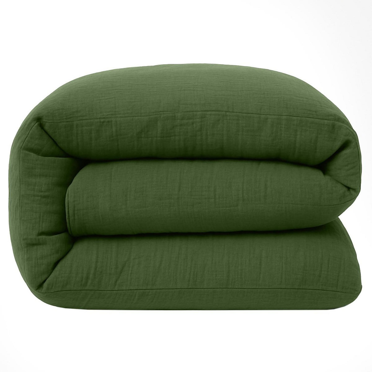 BATON ROUGE Housse de couette 100% gaze de coton lavé vert cèdre