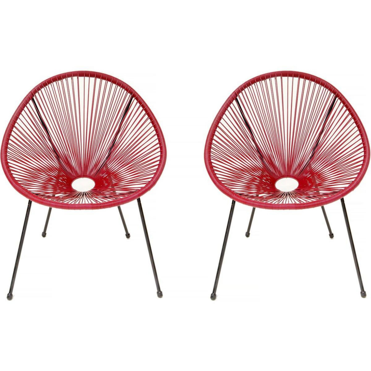 Habitat et Jardin Lot de 2 fauteuils de jardin  Ania  - Rouge vin