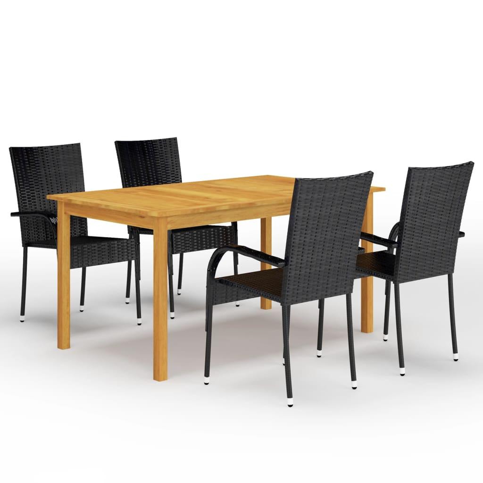 Voir la diapositive 1 : VIDAXL Ensemble a manger de jardin 5 pcs Noir