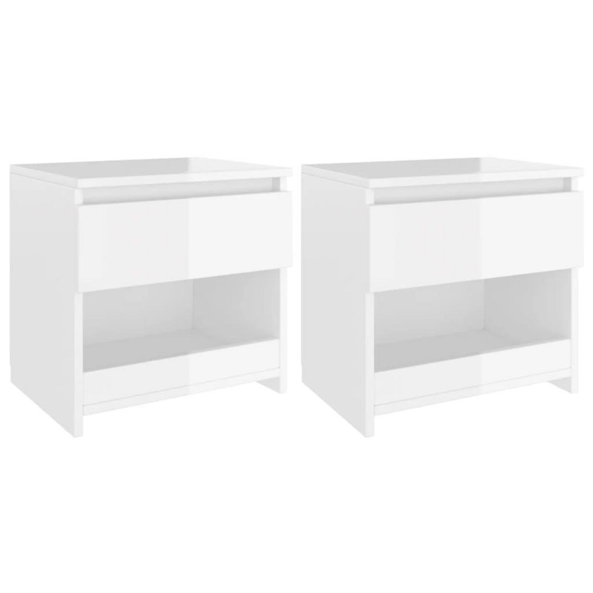 VIDAXL Tables de chevet 2 pcs Blanc brillant 40x30x39 cm Agglomere