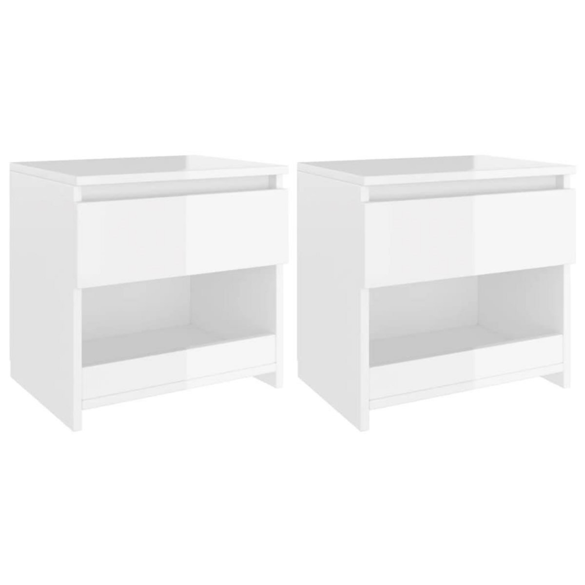 VIDAXL Tables de chevet 2 pcs Blanc brillant 40x30x39 cm Agglomere