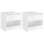 Voir la diapositive 2 : VIDAXL Tables de chevet 2 pcs Blanc brillant 40x30x39 cm Agglomere