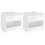 Voir la diapositive 2 : VIDAXL Tables de chevet 2 pcs Blanc brillant 40x30x39 cm Agglomere