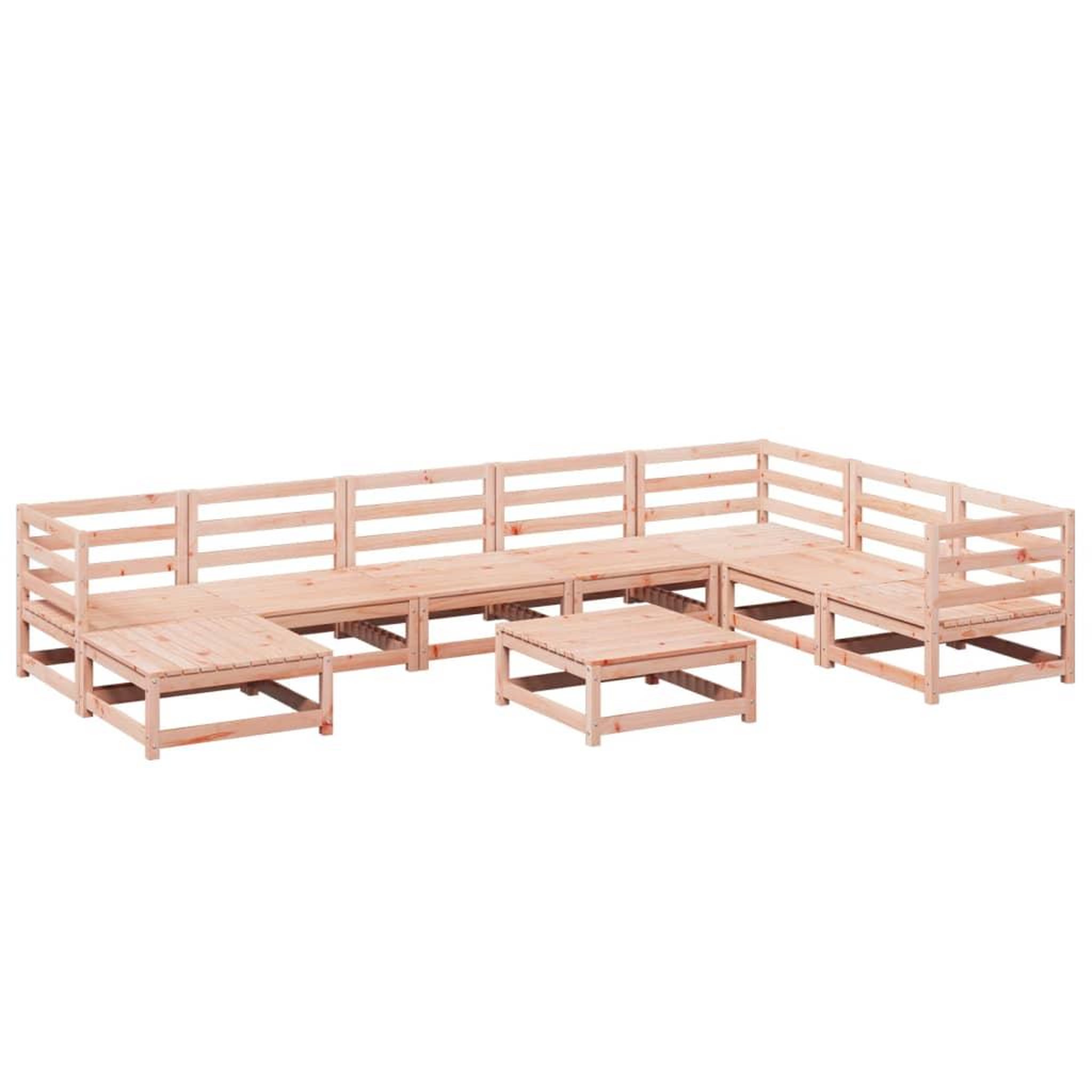 Voir la diapositive 2 : VIDAXL Salon de jardin 9 pcs bois massif sapin de douglas