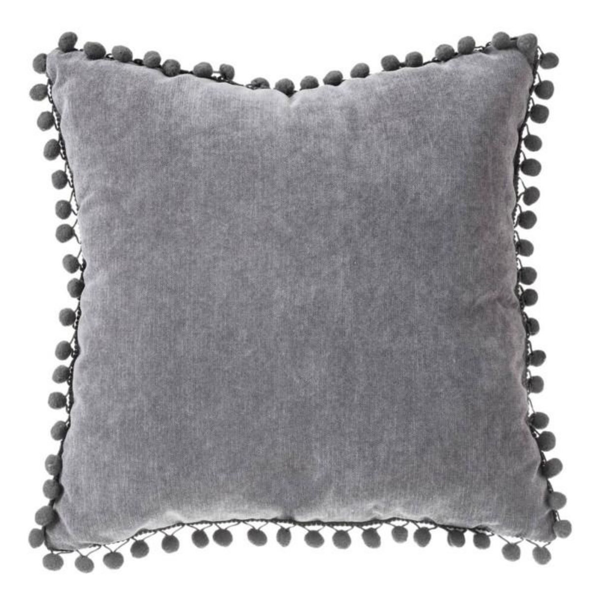ATMOSPHERA Coussin à Pompons  Jao  40x40cm Gris Foncé