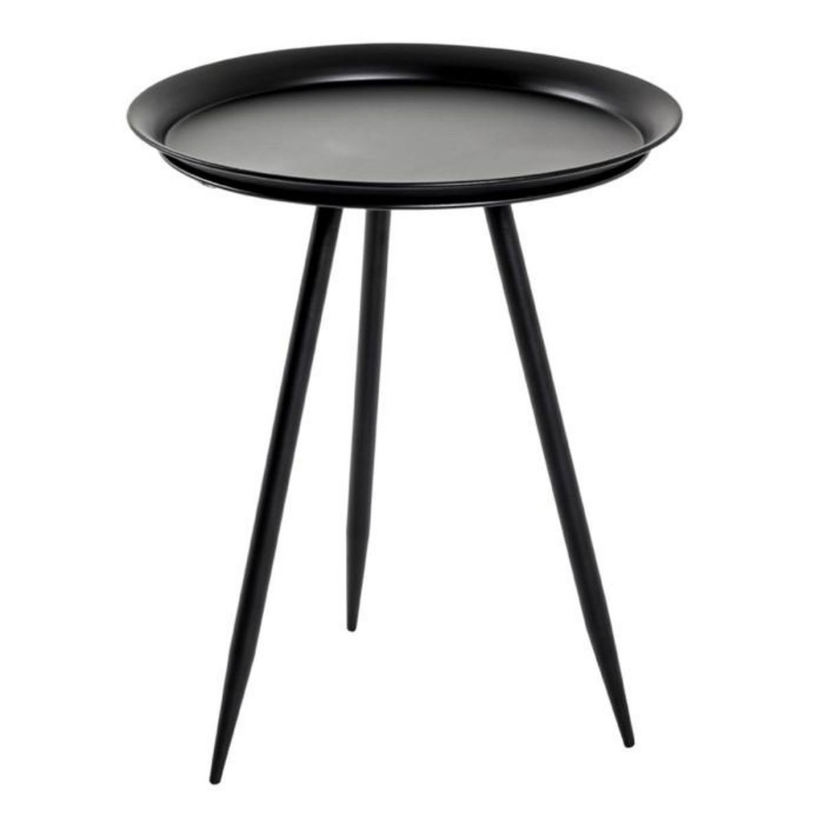 Paris Prix Table d'Appoint Design en Métal  Laqué  54cm Noir