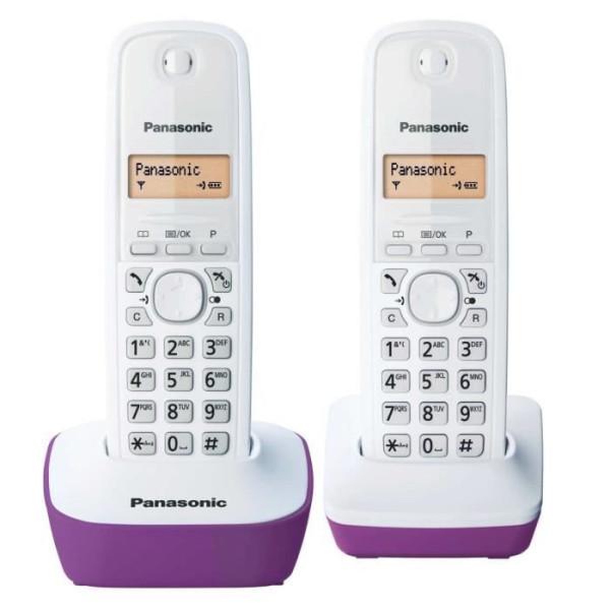 Voir la diapositive 2 : PANASONIC Téléphone sans fil duo dect pourpre - kxtg1612frf