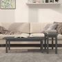 Voir la diapositive 3 : VIDAXL Ensemble de tables basses 2 pcs Gris Bois massif de pin