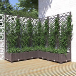 VIDAXL Jardiniere avec treillis Marron 120x120x121,5 cm PP