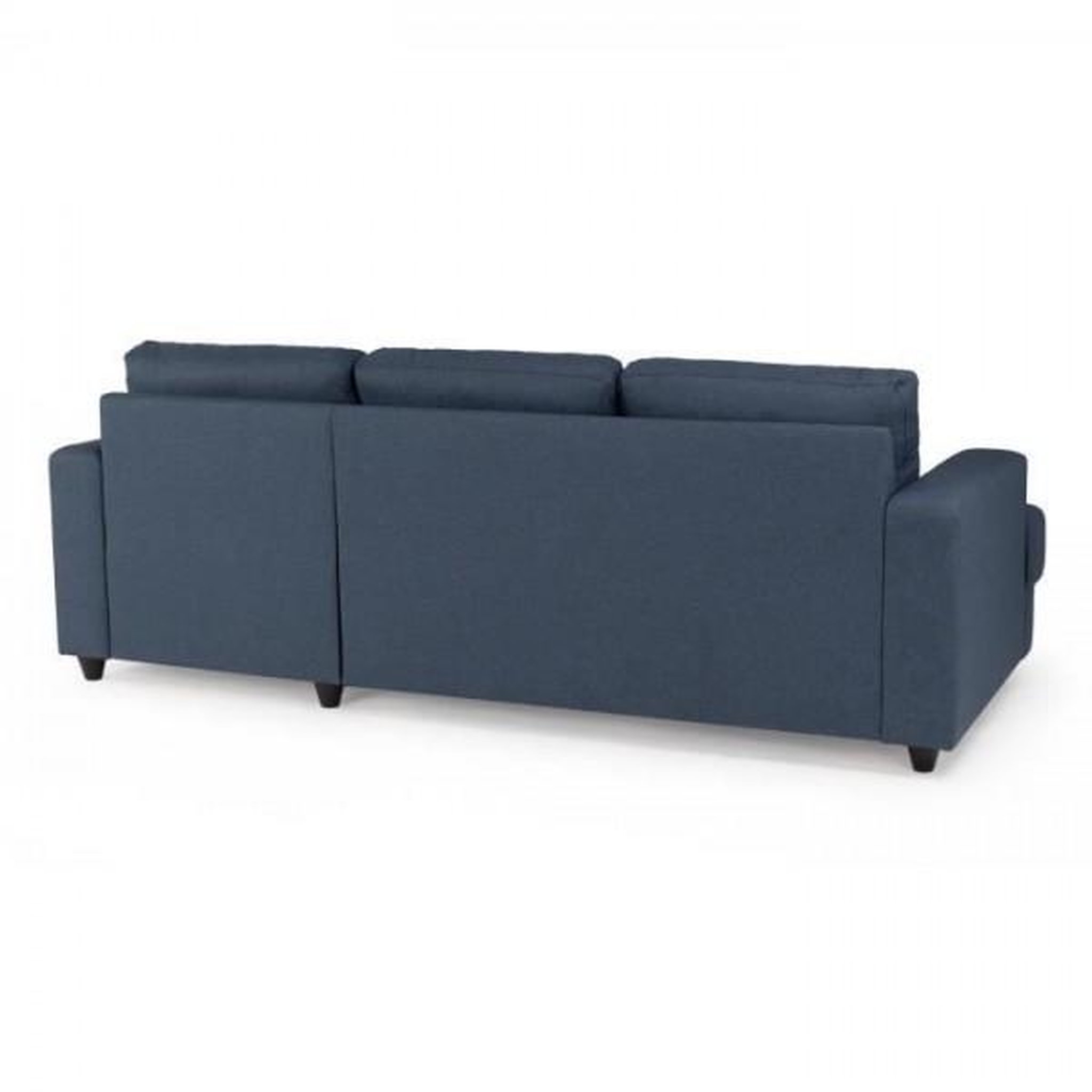 Voir la diapositive 5 : MARKET24 Canapé d'angle droit 4 places - Tissu bleu - Contemporain - L 215 x P 140 H 86 cm - PAUL