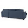 Voir la diapositive 5 : MARKET24 Canapé d'angle droit 4 places - Tissu bleu - Contemporain - L 215 x P 140 H 86 cm - PAUL