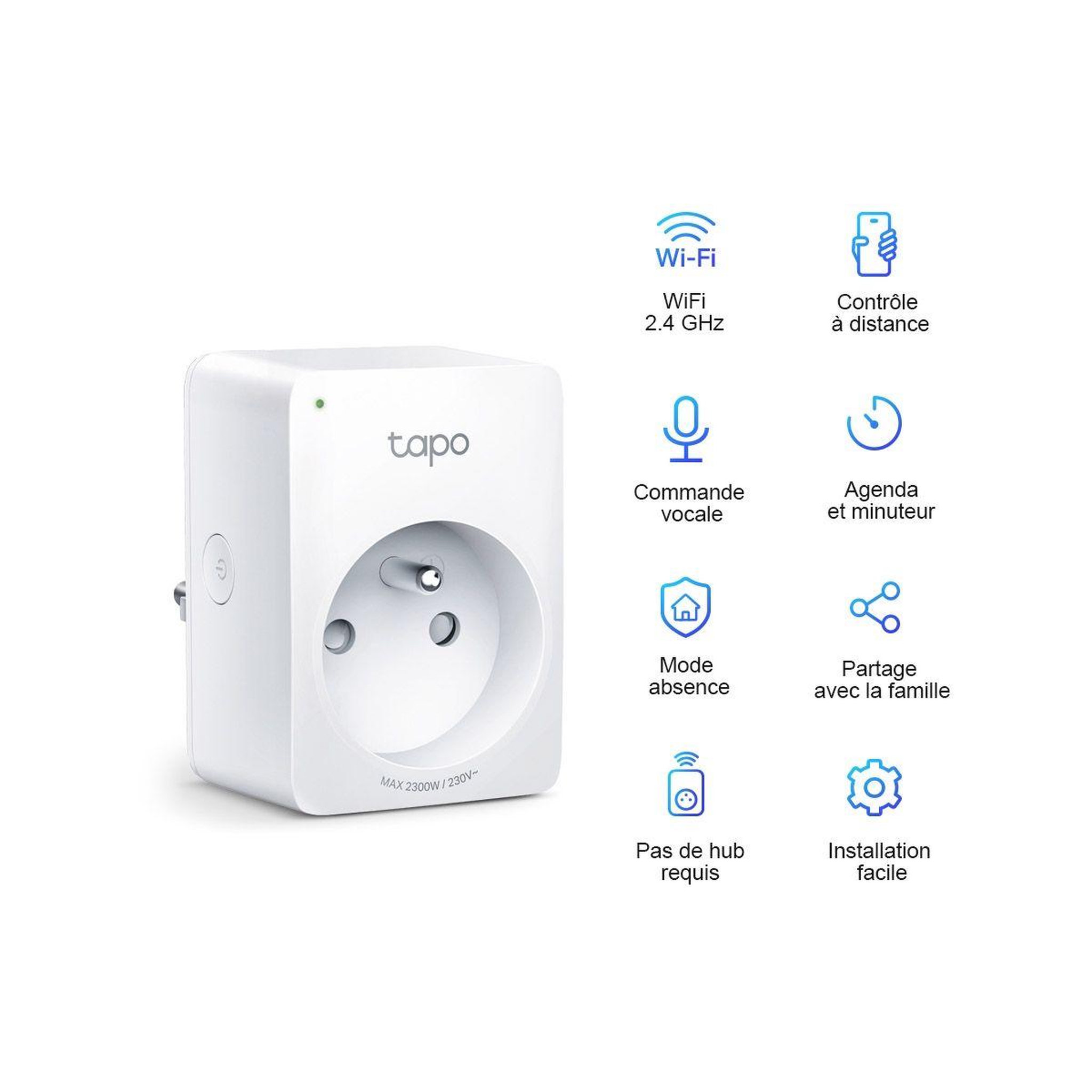 Voir la diapositive 2 : TP-LINK Prise connectée Tapo P100 Wifi Pack de 2