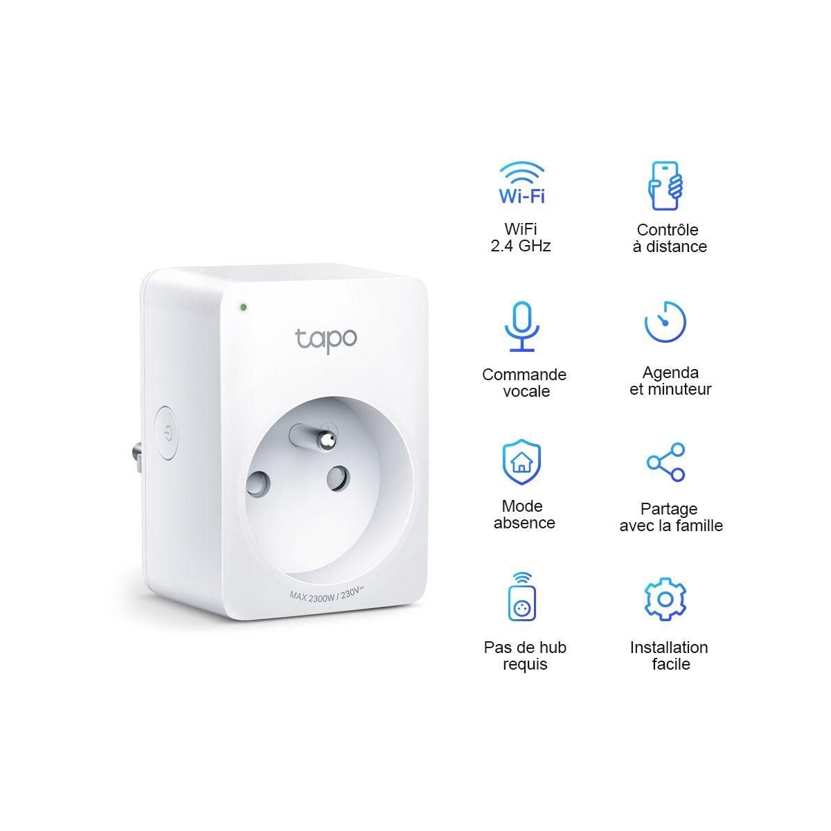 TP-LINK Prise connectée Tapo P100 Wifi Pack de 2