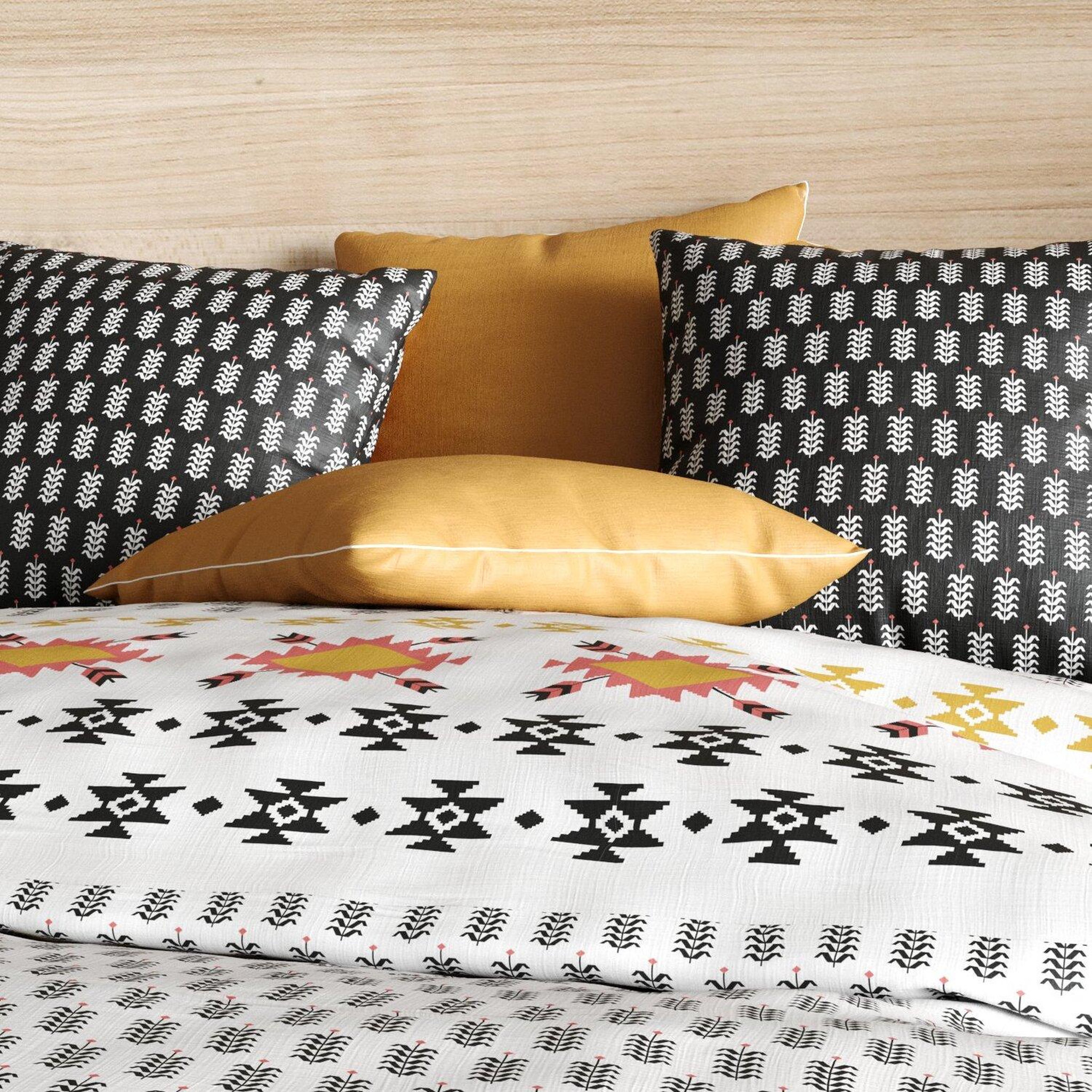 Voir la diapositive 2 : Les Ateliers du Linge Parure de housse de couette 100% coton 57fils loya