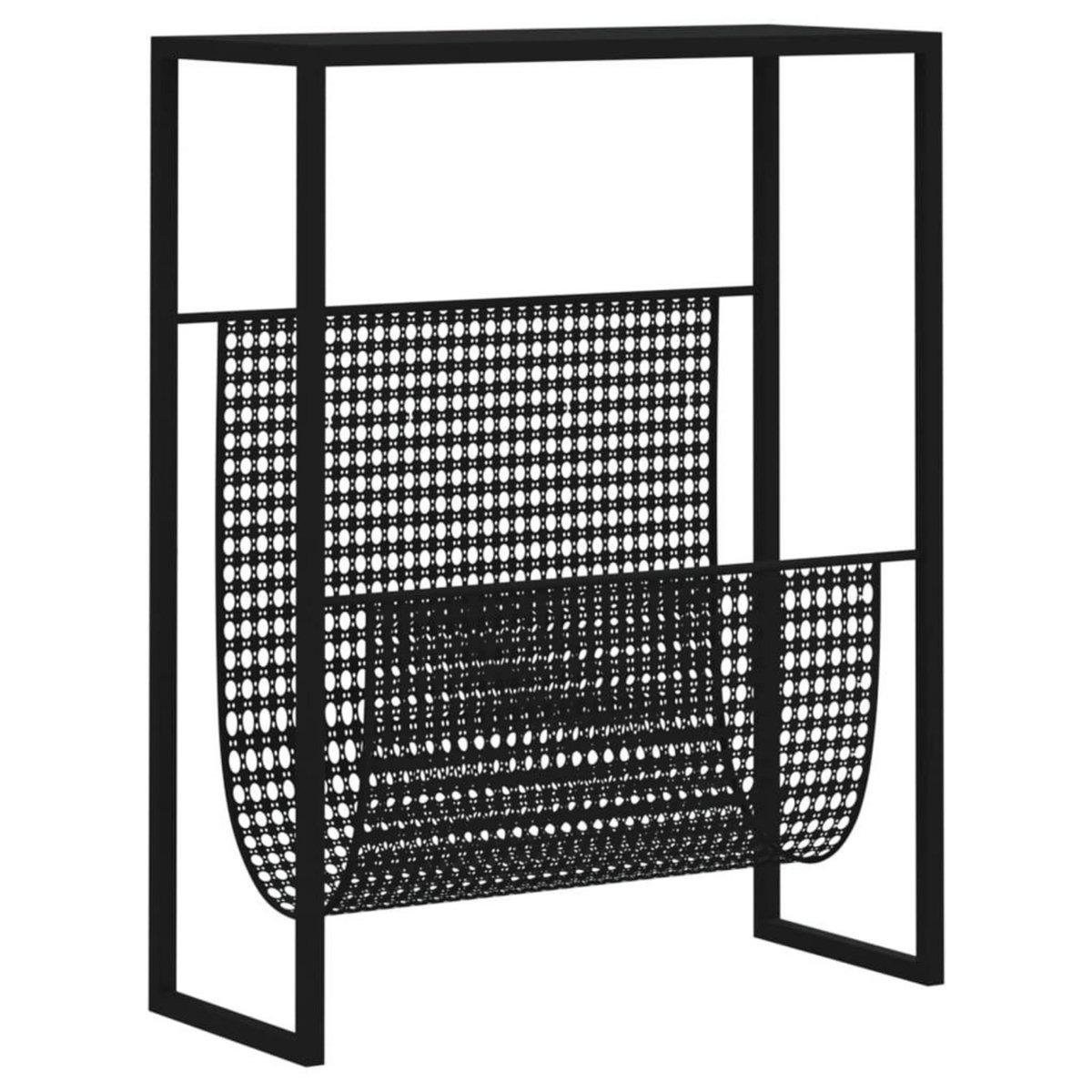 VIDAXL Porte-revue Noir 35x15x45 cm Acier