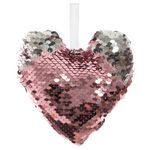 FEERIC LIGHT & CHRISTMAS Décoration pour sapin de Noël Sequin - Cœur. Coloris disponibles : Jaune, Rose