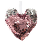FEERIC LIGHT & CHRISTMAS Décoration pour sapin de Noël Sequin - Cœur. Coloris disponibles : Rose, Jaune