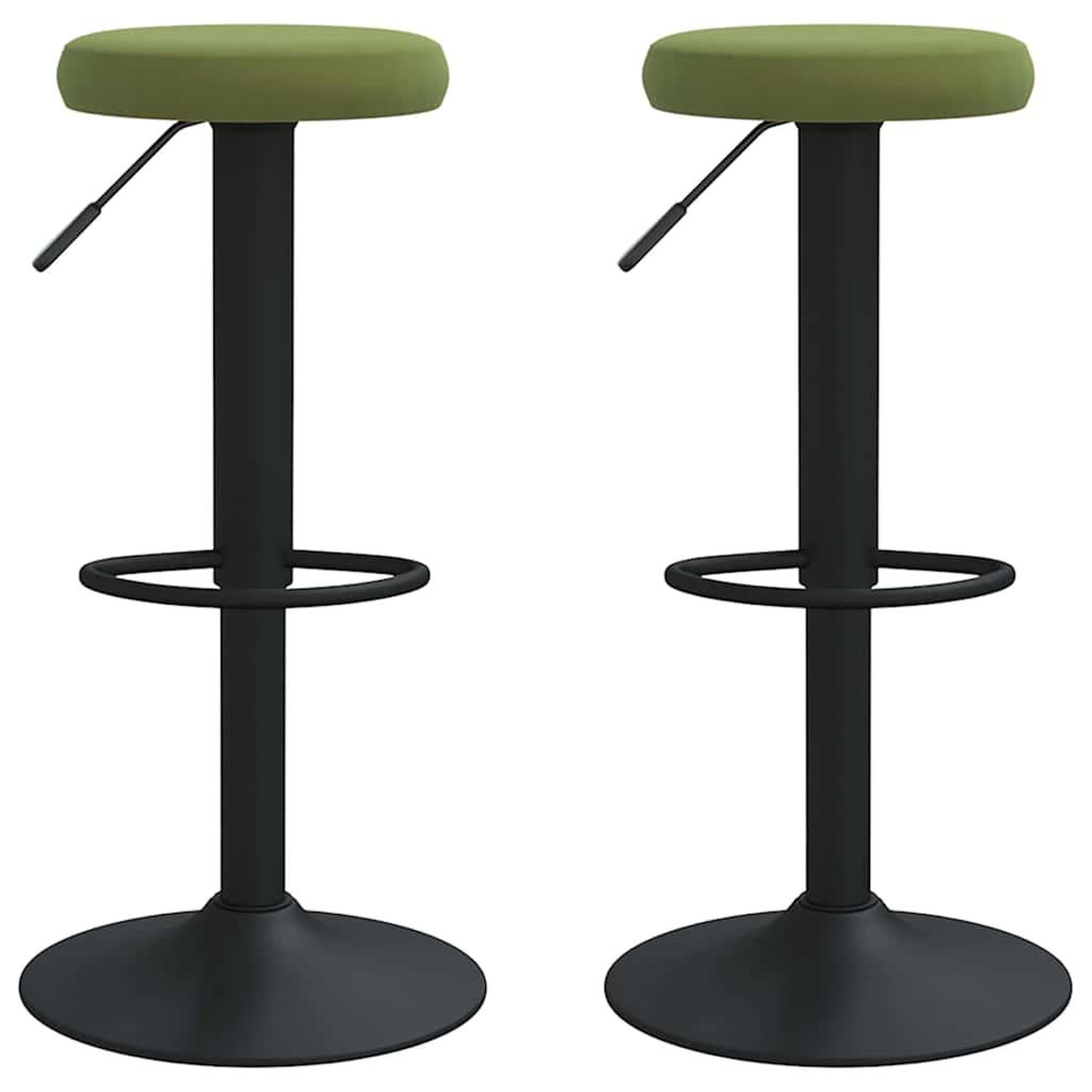 Voir la diapositive 2 : VIDAXL Tabourets de bar lot de 2 vert clair velours