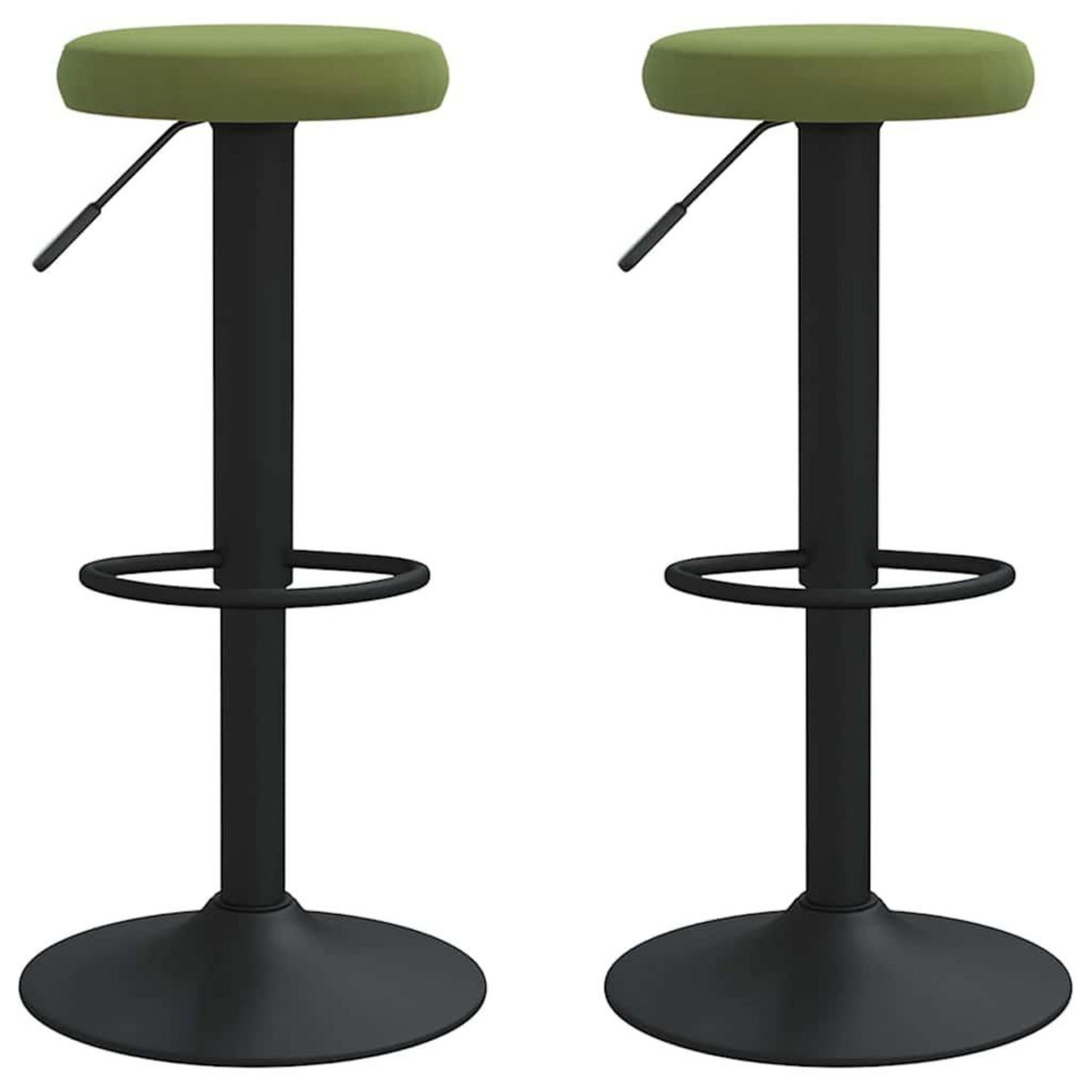 VIDAXL Tabourets de bar lot de 2 vert clair velours
