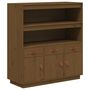 Voir la diapositive 2 : VIDAXL Buffet haut Marron miel 100x40x108,5 cm Bois massif de pin