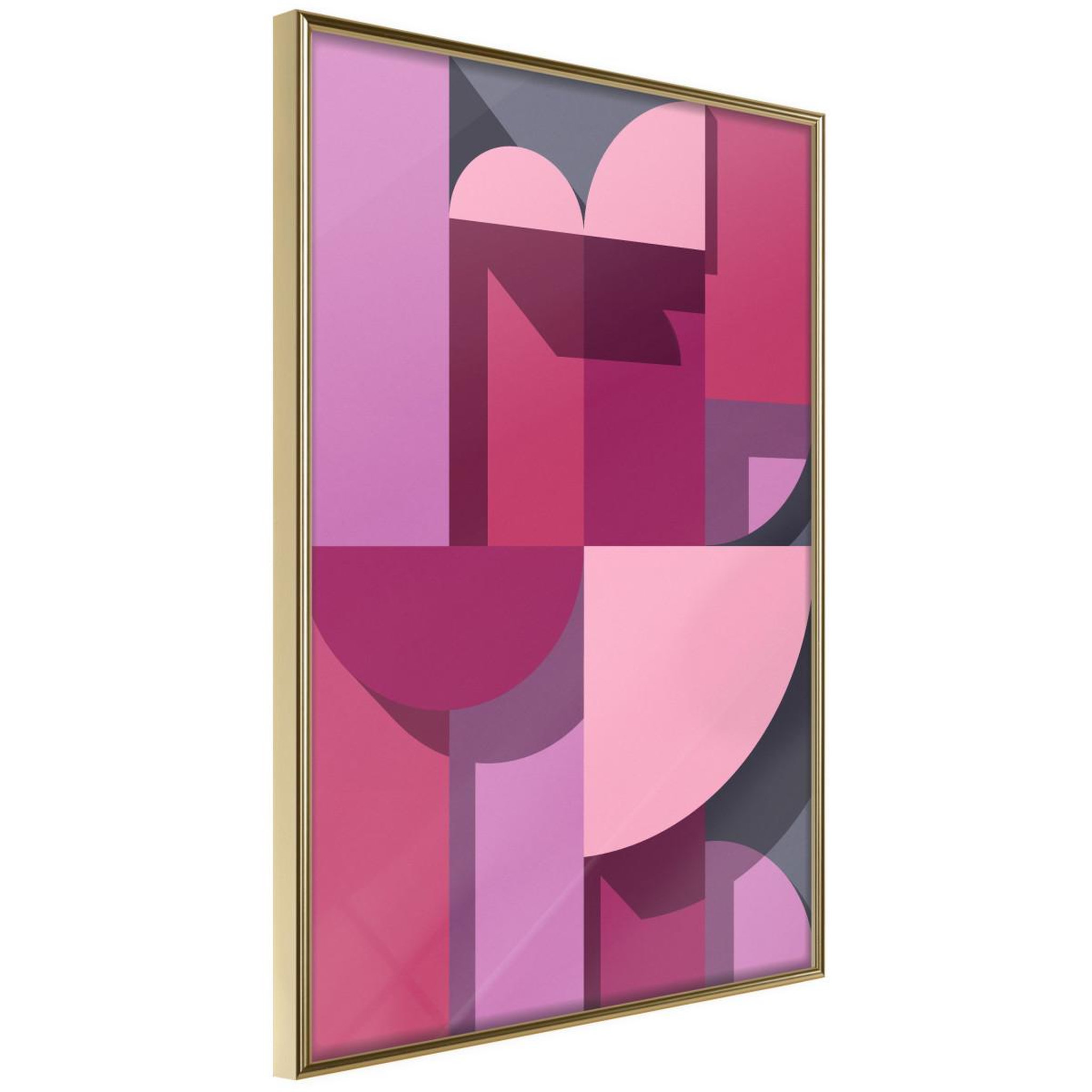 Voir la diapositive 1 : Paris Prix Affiche Murale Encadrée  Pink Geometry