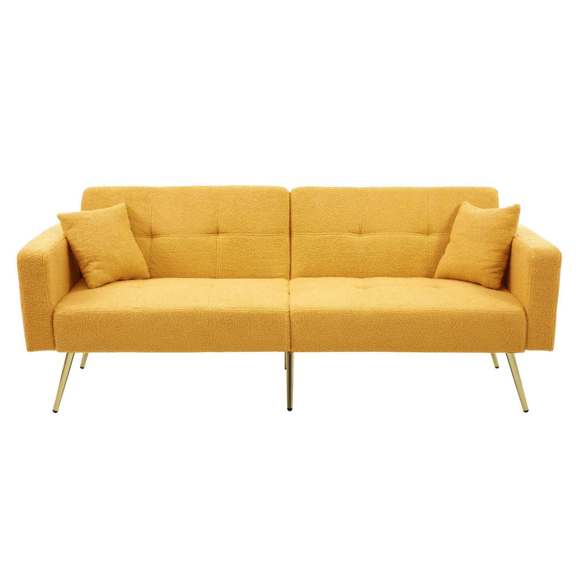 Voir la diapositive 1 : MERAX Canapé droit convertible 2 places tissu