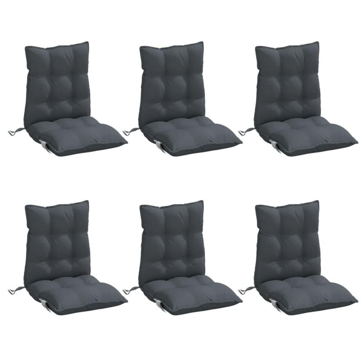 VIDAXL Coussins de chaise a dossier bas lot de 6 anthracite