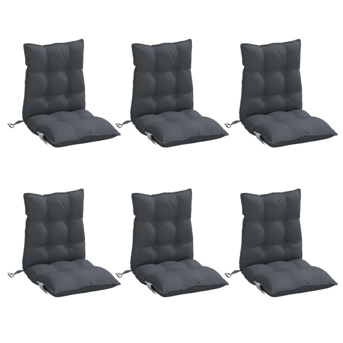 VIDAXL Coussins de chaise a dossier bas lot de 6 anthracite