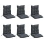 Voir la diapositive 3 : VIDAXL Coussins de chaise a dossier bas lot de 6 anthracite