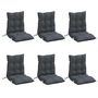 Voir la diapositive 3 : VIDAXL Coussins de chaise a dossier bas lot de 6 anthracite