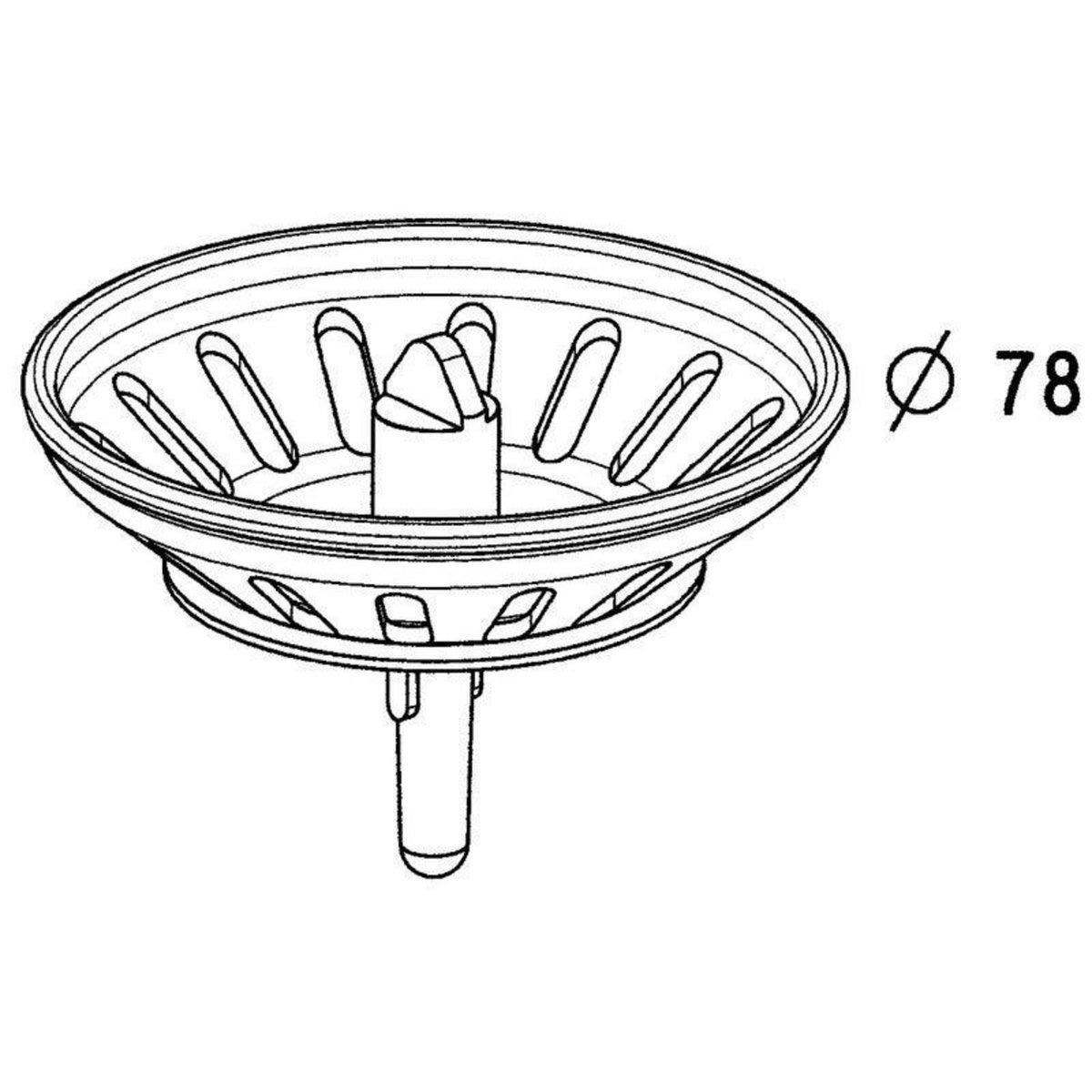 GIRPI Panier pour bonde d'évier en inox diam.  80 mm
