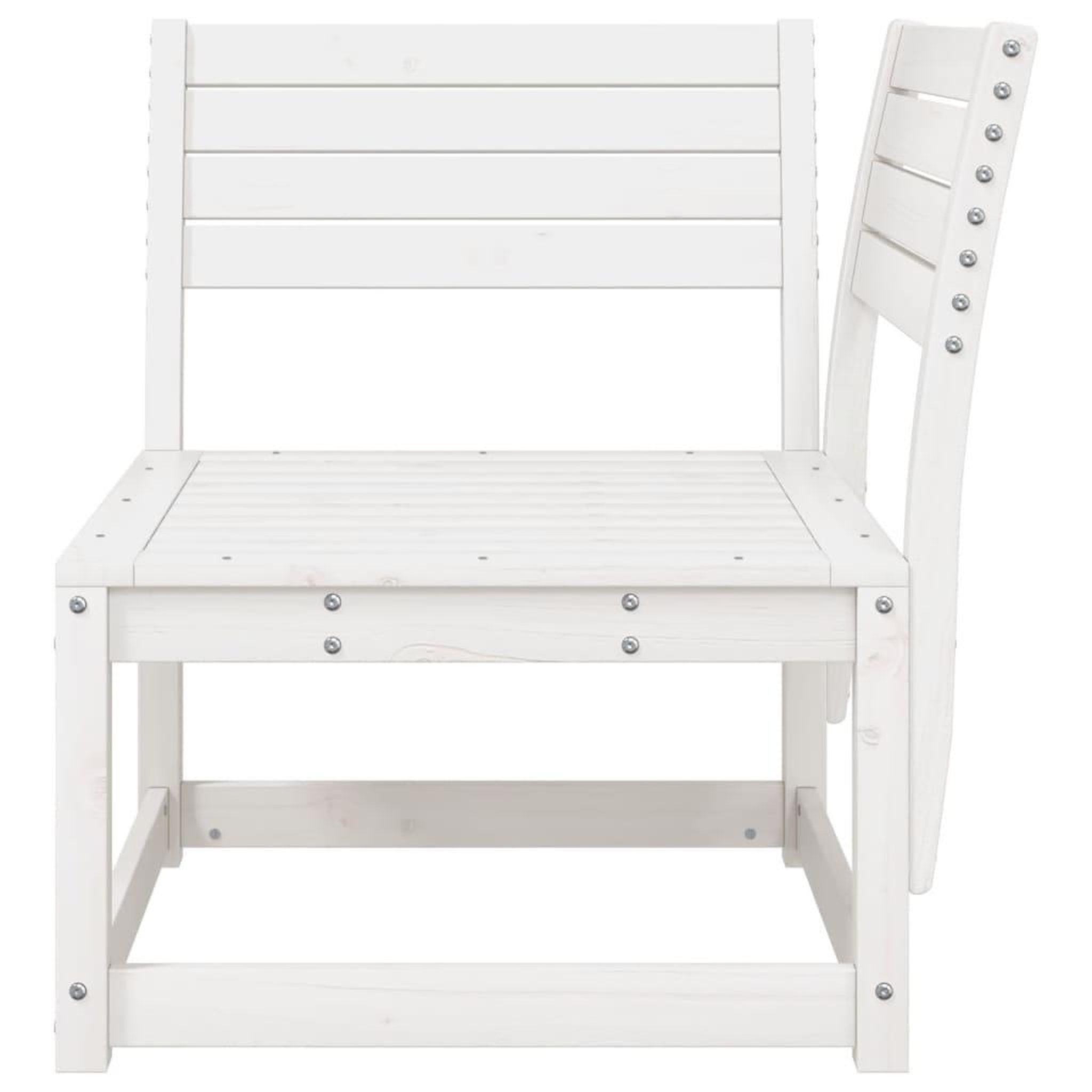 Voir la diapositive 4 : VIDAXL Canape d'angle de jardin blanc 73x73x78cm bois pin massif