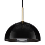 OSTARIA Suspension verre LUMEA noire et dorée