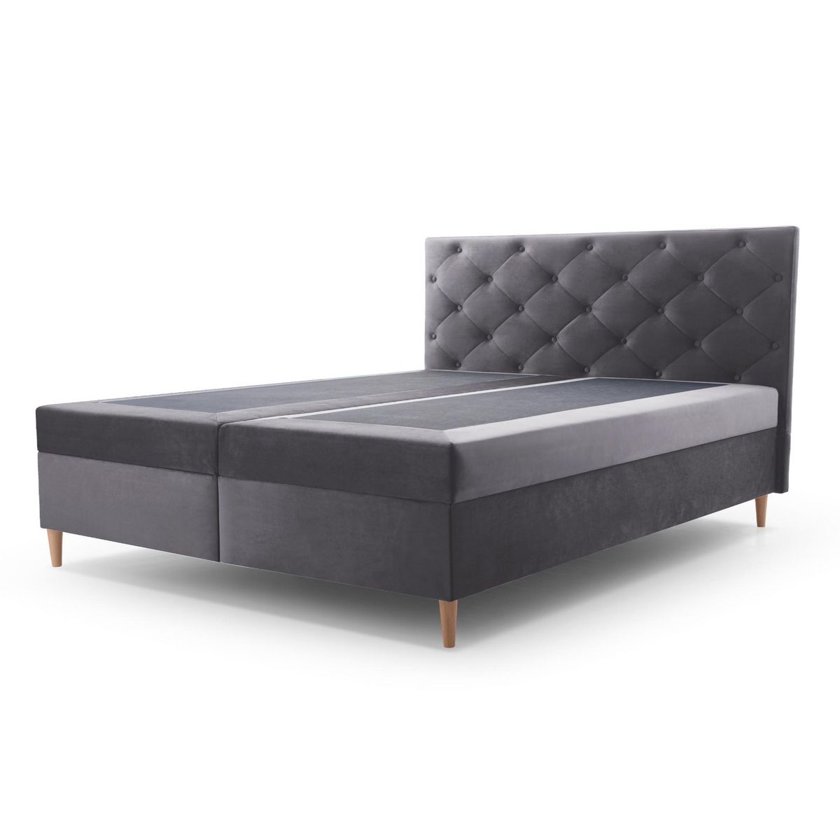 BEST MOBILIER Louis - lit boxspring - 180x200 - en velours - coffres et surmatelas inclus