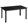 Voir la diapositive 1 : OUTSUNNY Table de jardin rectangulaire 6 personnes dim. 150L x 90l x 74H cm alu. plateau verre trempé noir