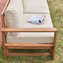 Voir la diapositive 5 : SWEEEK Salon de jardin en bois d'acacia 5 places - Mendoza - Canapé, fauteuils et table basse en acacia, 6 éléments modulables, design
