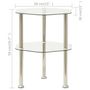 Voir la diapositive 5 : VIDAXL Table d'appoint 2 niveaux Transparent 38x38x50 cm Verre trempe
