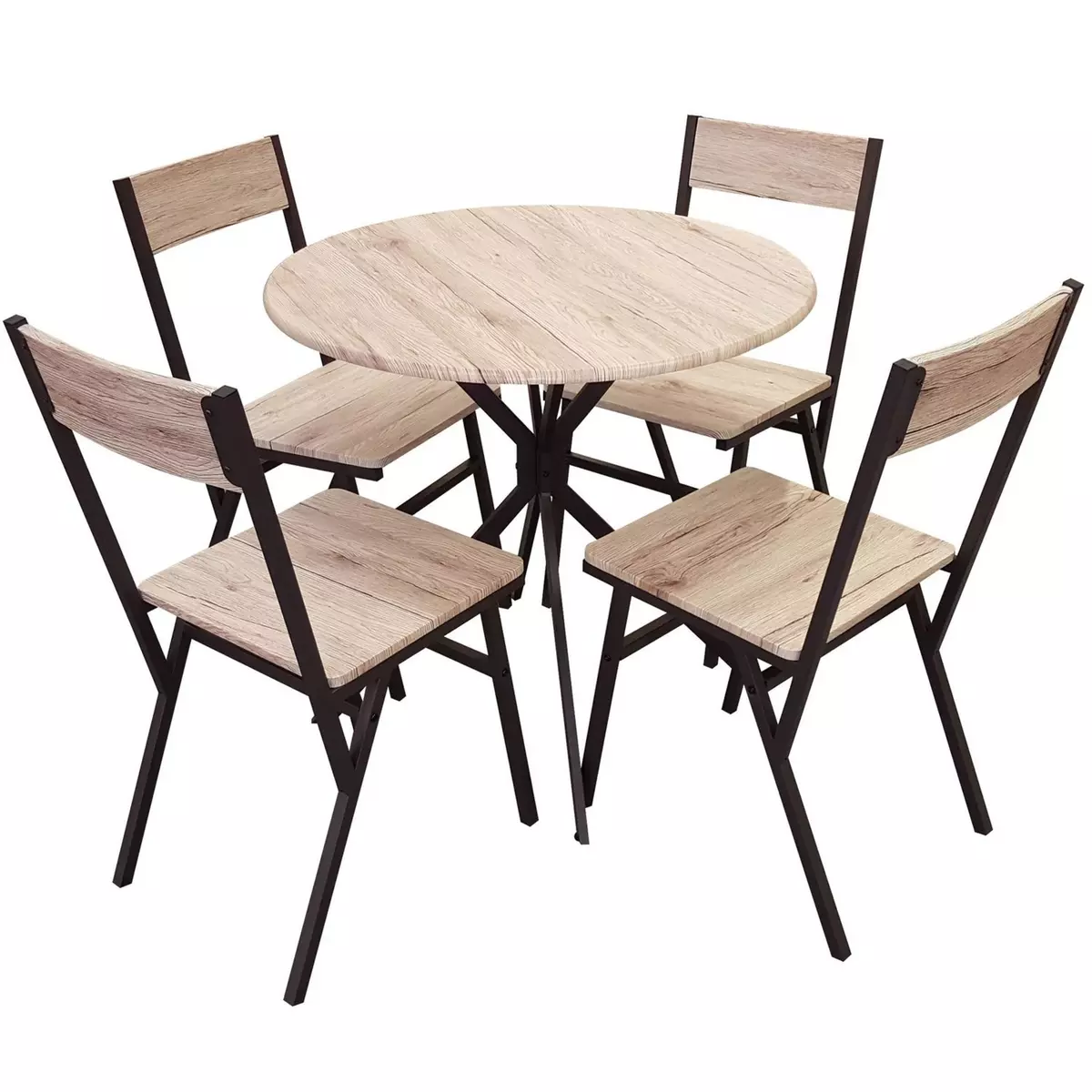 DIVERS Table à manger avec chaise indus Dock - Noir
