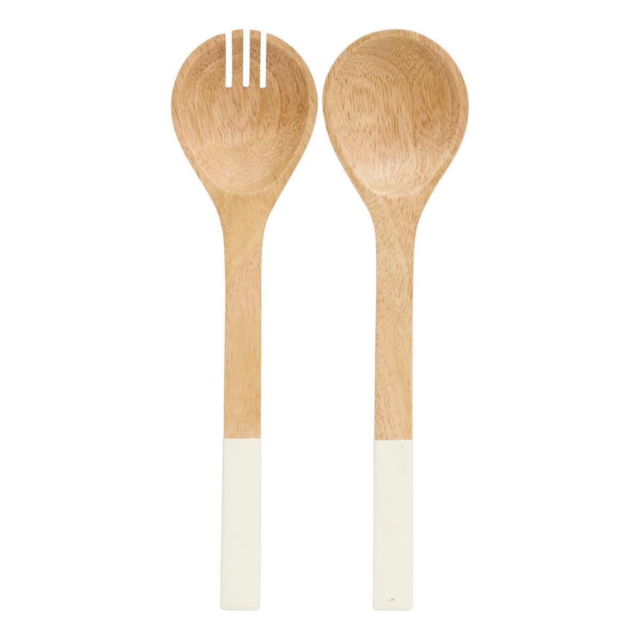SECRET DE GOURMET Lot de 2 couverts à salade en bois  inaya  30cm blanc