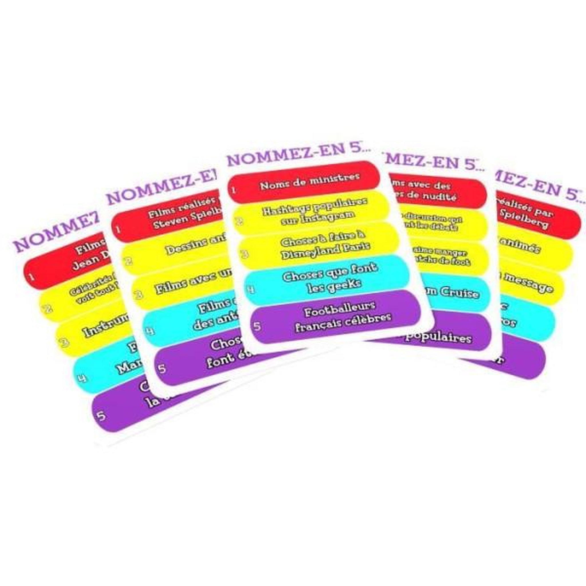 Voir la diapositive 4 : GOLIATH Nommez-en 5 - Jeu de cartes - GOLIATH