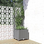 VIDAXL Jardiniere avec treillis Gris clair 40x40x136 cm PP