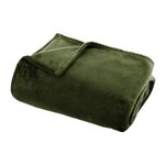 ATMOSPHERA Plaid Doux Uni  Flanel  125x150cm Vert Kaki