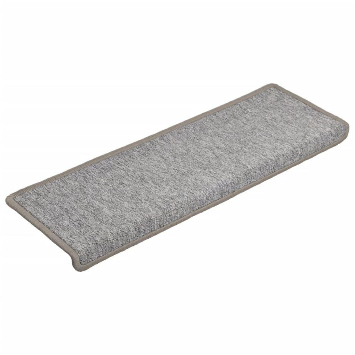 VIDAXL Tapis d'escalier 15 pcs 65x21x4 cm Gris clair