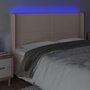 Voir la diapositive 4 : VIDAXL Tete de lit a LED Cappuccino 203x16x118/128 cm Similicuir