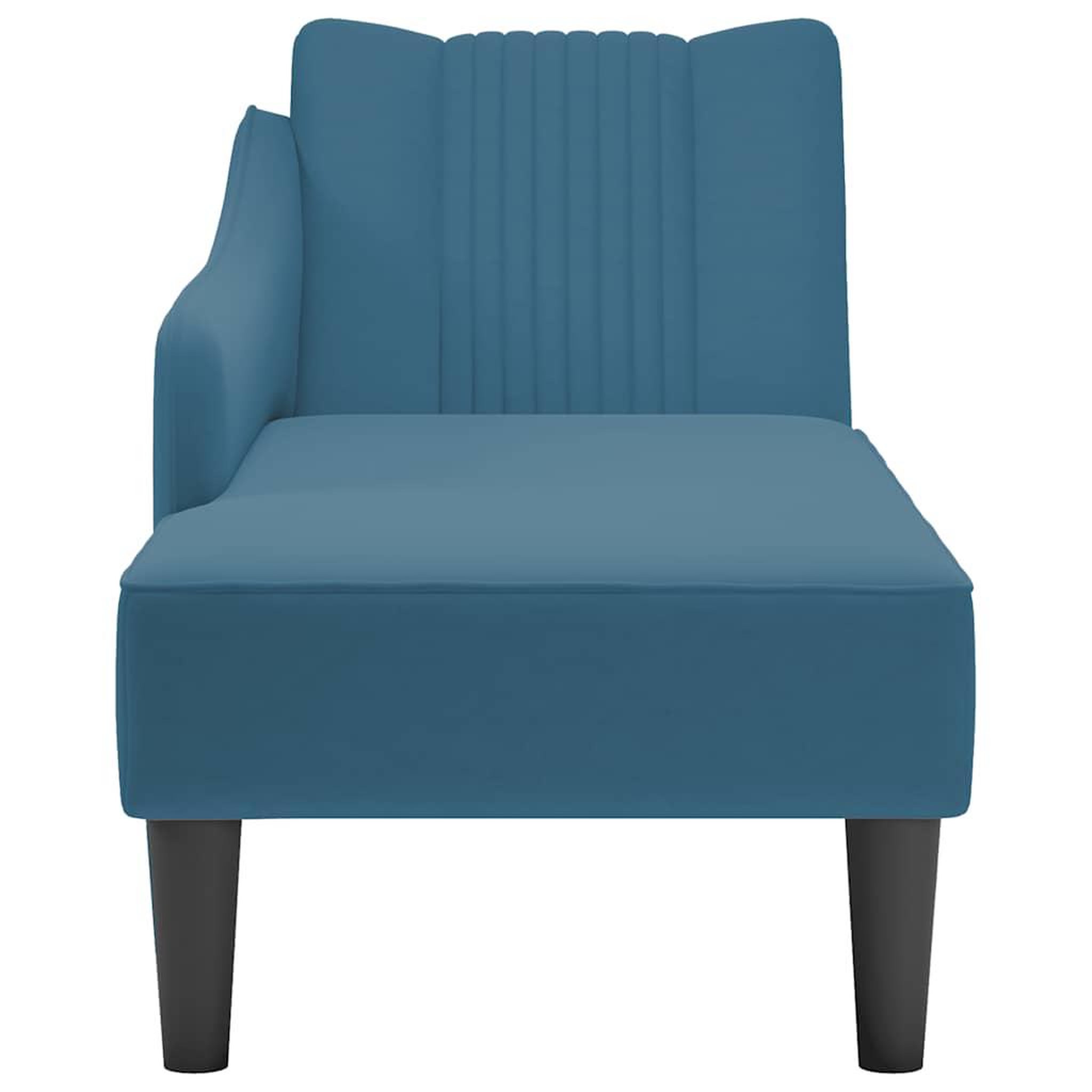 Voir la diapositive 4 : VIDAXL Fauteuil long avec accoudoir droit bleu velours