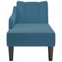 Voir la diapositive 4 : VIDAXL Fauteuil long avec accoudoir droit bleu velours