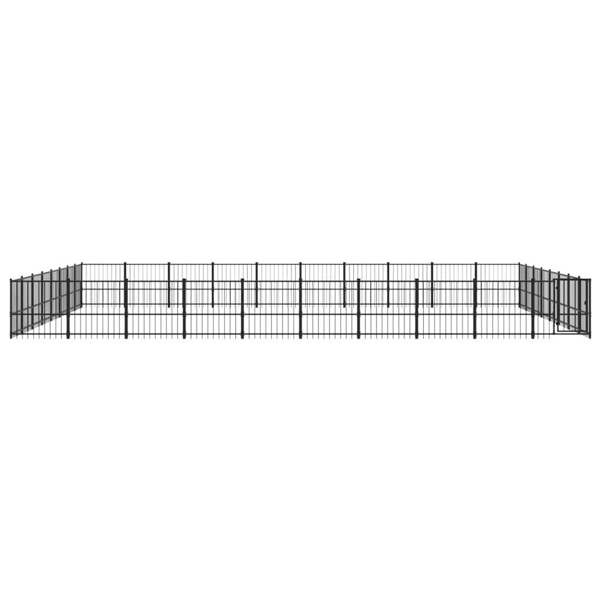 Voir la diapositive 3 : VIDAXL Chenil d'exterieur pour chiens Acier 75,27 m²