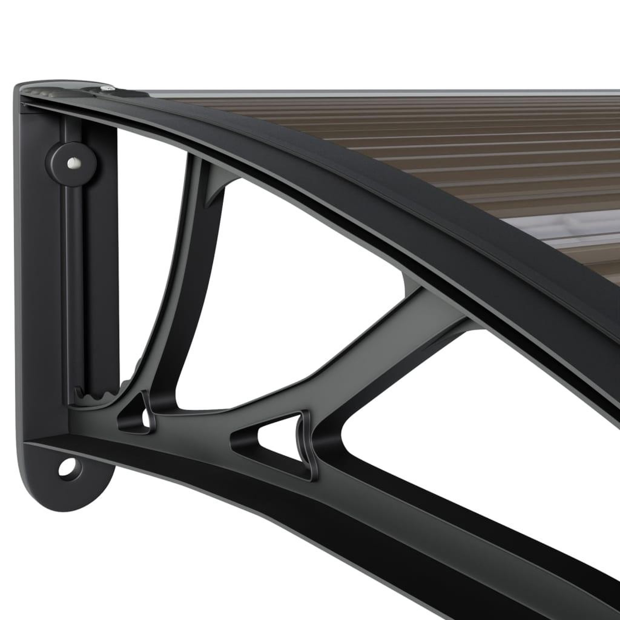 Voir la diapositive 5 : VIDAXL Auvent de porte Noir 300x100 cm Polycarbonate