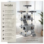 Voir la diapositive 2 : tectake Arbre à chat 170 cm avec griffoir et plateforme d'escalade gris